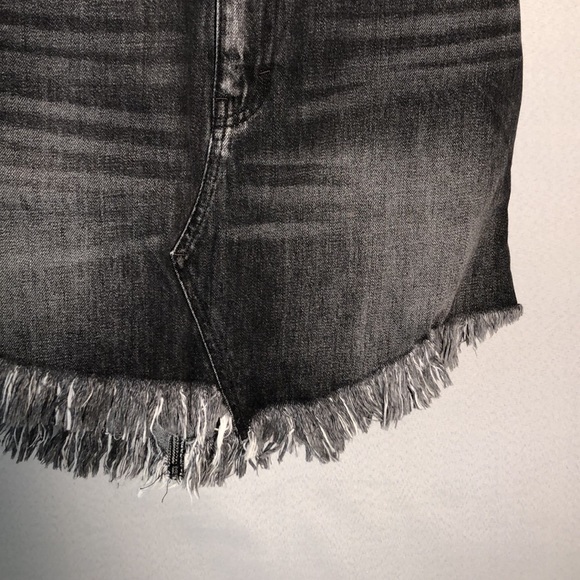 🔥Free people black denim mini skirt raw fringe hem - Picture 9 of 10